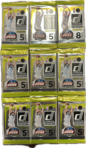 Lot of 9 2021-22 Panini Donruss Basketball NBA 5 Card Packs New Sealed