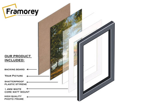 Black Rectangle Picture Frame Without Mount & Oslo Frames with White Mount - Picture 27 of 81