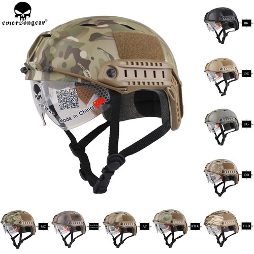 Emerson Tactical BJ Type FAST Helmet Protective Bump Base Jump Helmet w/ Glasses - Picture 1 of 17