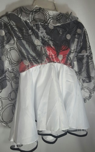 Bonnie Jean 6 elegantes Kleid schwarz-weiß/silber/rote Akzente - Bild 5 von 8