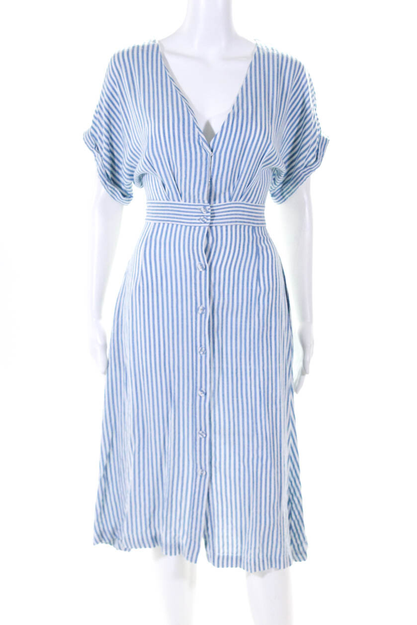 JOA Los Angeles damen Button Down Stripe A Line Dress Blau Größe Medium 11081818 JOA Los Angeles damen Button Down Stripe A Line Dress Blau Größe Medium 11081818
