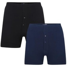 Mens Big Size Twin Pack Button Front Boxer Shorts (U001) By Espionage