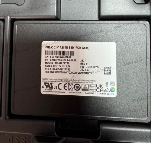 Original Samsung PM9A3 7.68TB SSD U.2 NVME MZ-QL7T60 PCIE MZQL27T6HBLA-00A07 New - Picture 1 of 3
