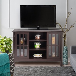 Wood Tv Stand Console Cabinet Shelf Organizer Furniture For 45 Wood Tv Stand Console Cabinet Shelf