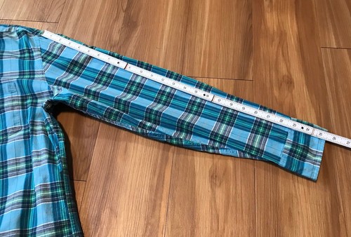 Summer Plaid Mens Shirt Tailored by J.Crew Shirt Large Blue 100% cotton thin - Picture 5 of 18