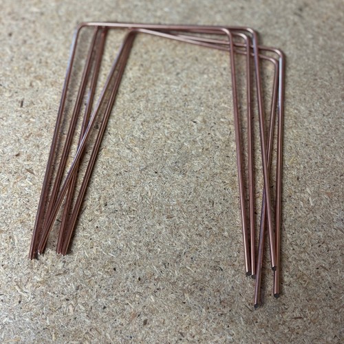 6" Copper-Coated Steel Groundcover Staples for Weed Fabric, Netting, Fleece - Picture 64 of 169