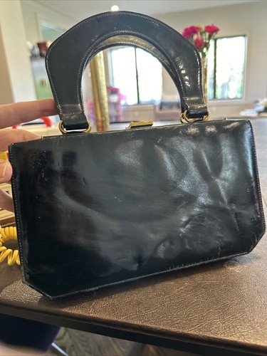 Vintage EUC 1950s Susan Gail Calf Leather Accordian Tophandle Handbag Purse FAST - Picture 11 of 12