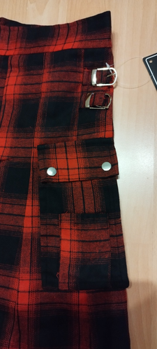Leichter Kilt L Rot-schwarz Männerrock Freizeit, Wandern, Festival, Larp, ... - Bild 6 von 13