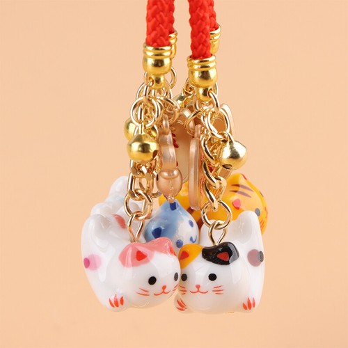 Lucky Cat Pendant Phone Lanyard Lucky Nafu Wealth Ceramic Beaded Phone Chain - 第 6/15 張圖片