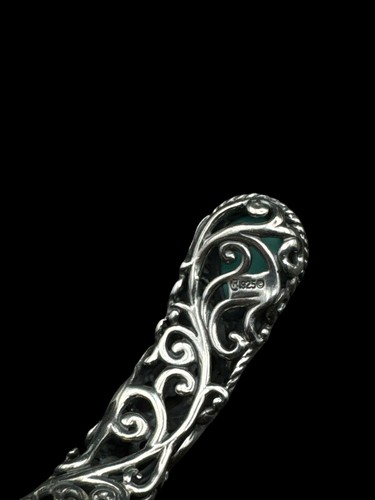 RESERVED CAROLYN POLLACK RELIOS Sterling Silver 925 Turquoise Stone Hinged Cuff - Picture 4 of 7