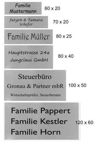 ID Briefkastenschild mit Gravur nach Wunsch Namensschild Türschild Edelstahl - Bild 9 von 14