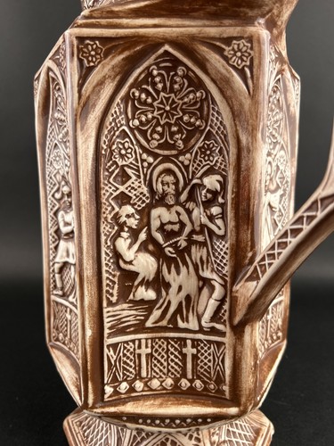 Jarra de cerámica vintage Estaciones de la Cruz decoración religiosa católica tamaño 15" - Imagen 10 de 19