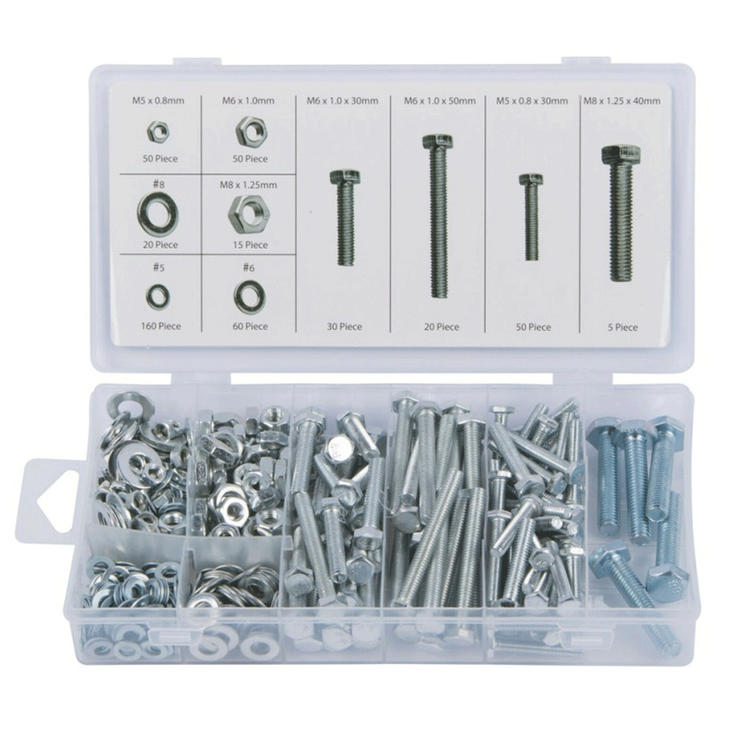 BlueSpot 460 Piece Nut Washer And Bolt Set With Case - M5 M6 M8 40516
