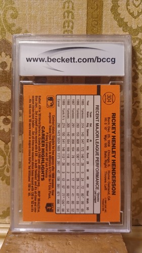 Rickey Henderson Beckett.com Exclusive Special Edition Graded 9 Oakland A's - Picture 3 of 3