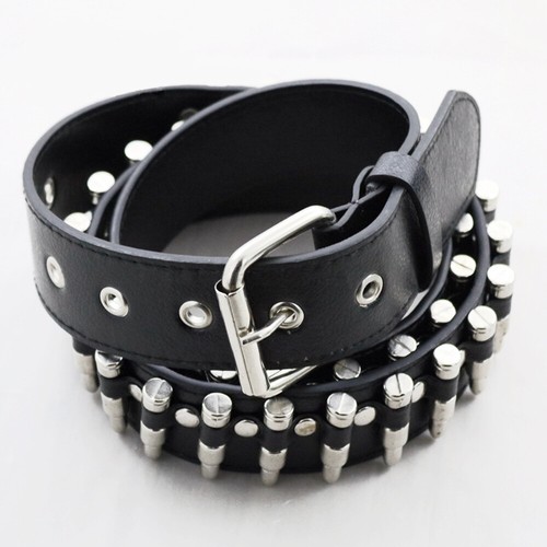 Men Studded Faux Leather Waist Belt Strap Biker Gothic Hipster Rocker Waistband - Picture 3 of 11