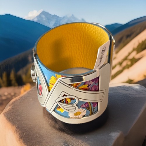 Brighton Christo LOVE Wide Cuff Bracelet JF9421 NWT List $106 W/Leather Insert - Picture 3 of 6