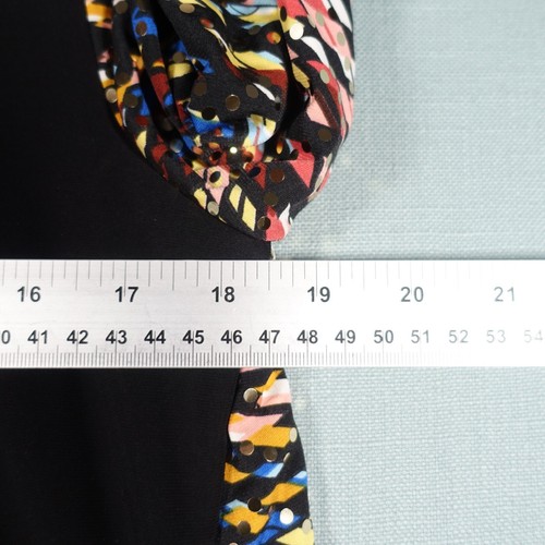 Joseph Ribkoff Tunic Top Womens 12 Black Red Blue Yellow Sparkle Blouse 194607 - Picture 15 of 15