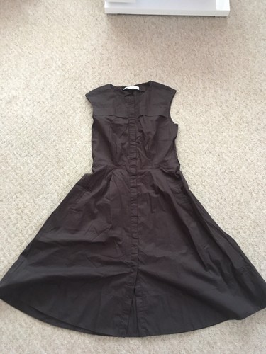 Zara knee  women sleeveless shirt belted dress size Medium brown