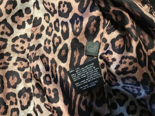 Ladies Leather G 111 Rivet Black Coat size S Leopard - Picture 4 of 4