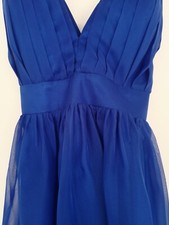 Blue Cocktail Criss Cross Straps Backless A-Line Prom Dress Size 10