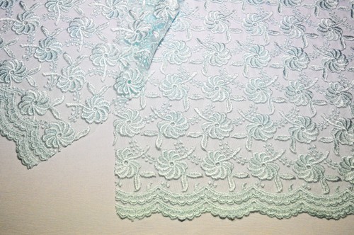 Unotrim 51" Floral Tulle Embroidery Lace Net Fabric Brown Lilac Black by yard - Picture 4 of 10