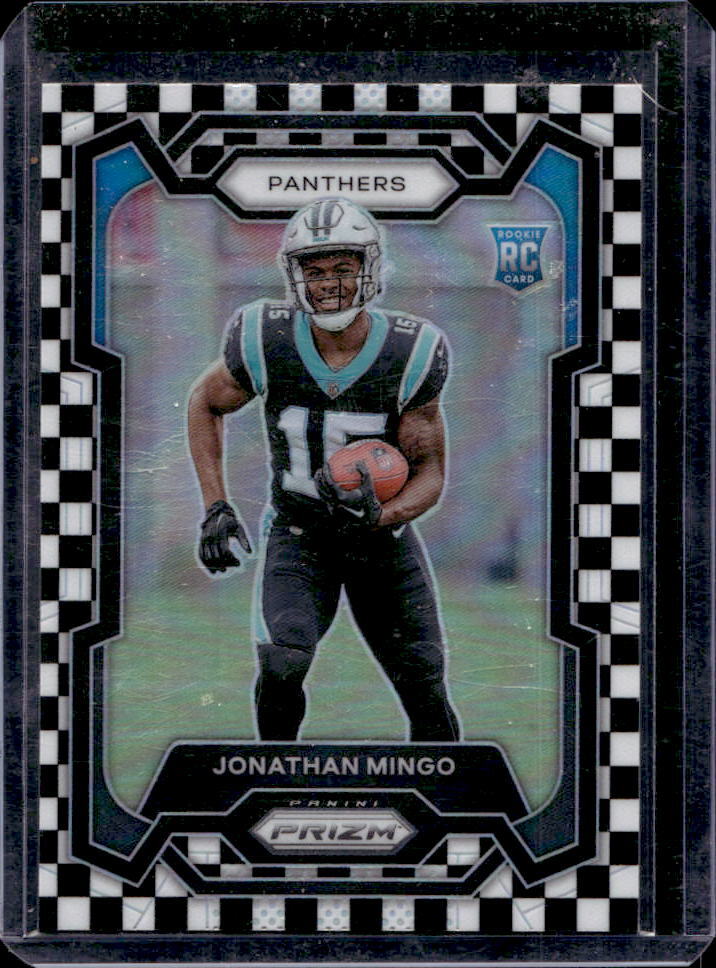 2023 Panini Prizm Jonathan Mingo Black & White Checker Prizm Rookie RC #312