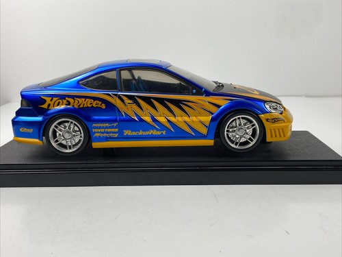 Coche fundido a presión Acura RSX Tunerz Metal Collection 1:18 Hot Wheels azul raro - Imagen 5 de 19