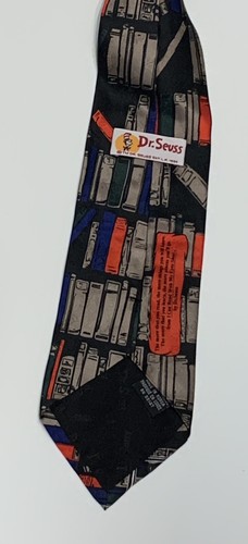 Dr. Seuss Men’s Necktie Cat In The Hat 100% Silk tie Library Books 1994 - Picture 3 of 3