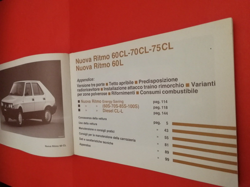 Fiat Ritmo Nuova 60-70-75-85-100-E.S.- Super-D Libretto Uso e Manut. Originale - Foto 3 di 6