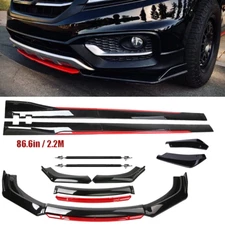 Front Bumper Lip Spoiler Splitter Body Side Skirt Gloss Black For Honda Accor