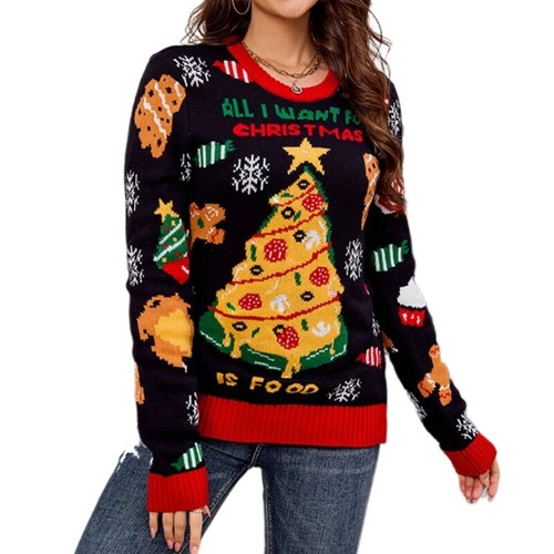 Santa Patternn Christmas Sweater with LED Lights Winter Fashion Pullover - Picture 24 of 48