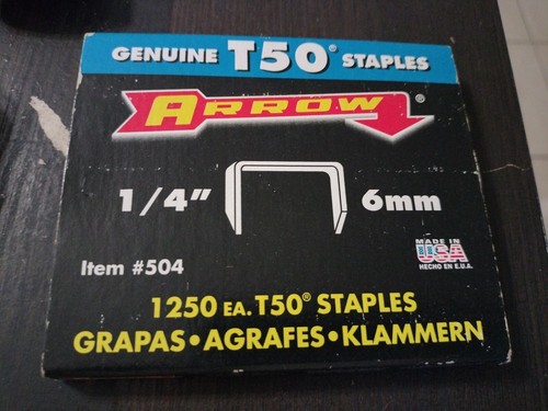 Lot of Arrow T50 Staples (1) New Box of 5/16" #505 & Half Box Of 1/4" #504 - Picture 4 of 5