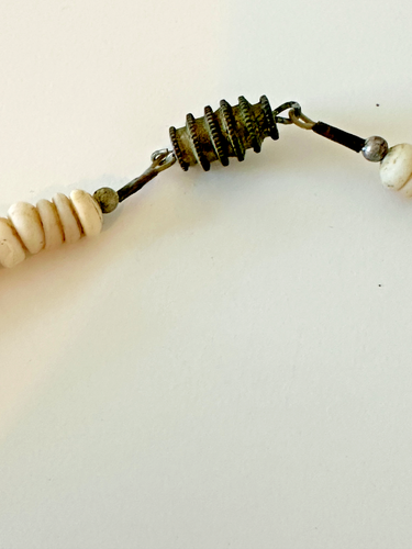 Necklace Murano Bead Swirl Multicolor Off White Stones Chunky Barrel Clasp VTG - Picture 7 of 10