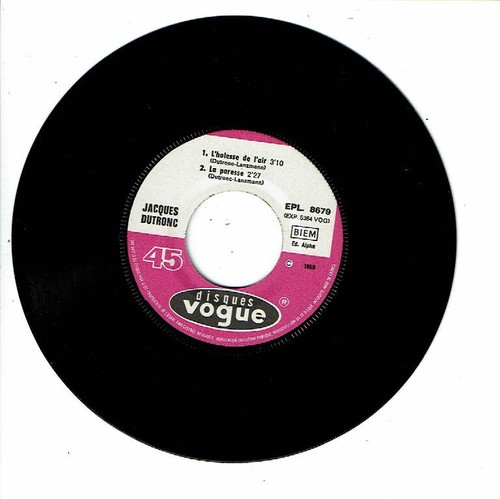 Jacques Dutronc Vinyl 45T EP L'HOTESSE DE L'AIR - OU EST-IL PIERROT -VOGUE 8679 - Bild 2 von 3