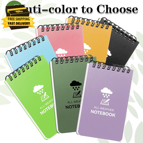 Waterproof Notebook, 4 Pack Top-Spiral Pocket Notepad, 3" X 5" Weatherproof Not - Bild 8 von 9
