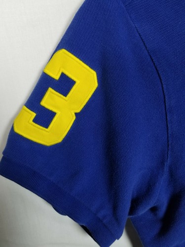 Polo Ralph Lauren Custom Fit Shirt Mens M Short Sleeve Blue Big Pony USA Patch - Picture 9 of 11