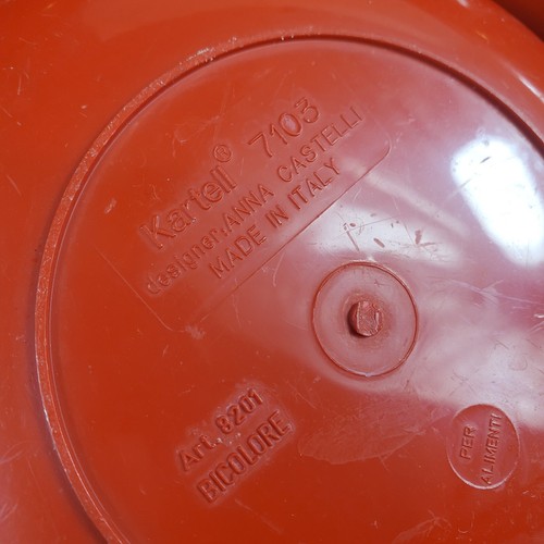 VTG Kartell ANNA CASTELLI FERRIERI Large Red Plastic Serving Bowls Italy *READ* - Picture 7 of 10