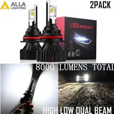 Alla Lighting 9007 LED Headlight Bulb Full High Low Dual Beam Lamp 6000K White