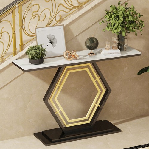 Modern Luxury Marble Entry Console Table Hall Display Stand Livingroom Sofa Tabl - Picture 19 of 22