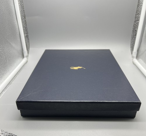 Vintage Ralph Lauren Gift Box Polo Logo Navy Gold Shirt Packaging Rare - Picture 9 of 11