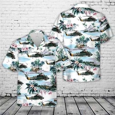 US Navy Kaman SH 2F Seasprite of HSL 33 Seasnakes Hawaiian Shirt