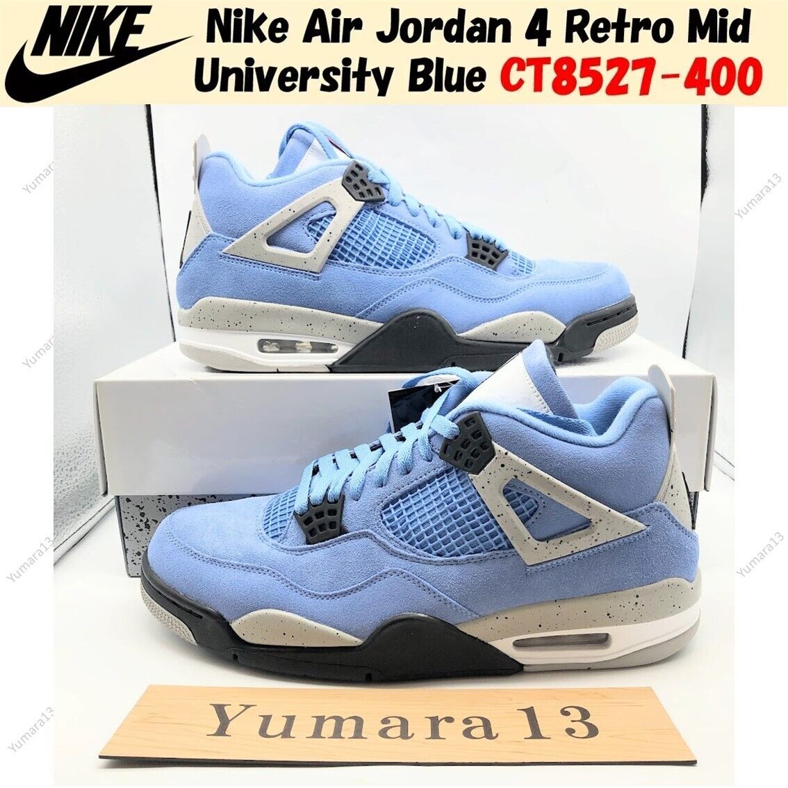Nike Air Jordan 4 Retro Mid University Blue CT8527-400 Men's Nike Air Jordan 4 Retro Mid University Blue CT8527-400 Men's