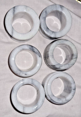 Marble Napkin Ring Holders set of six different patterns - Picture 2 of 4