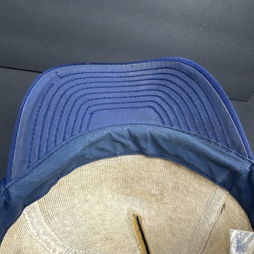 Vtg Morgan County Ford Blue Snap Back Cap Distressed Puffy Print East Tennessee - Picture 9 of 9