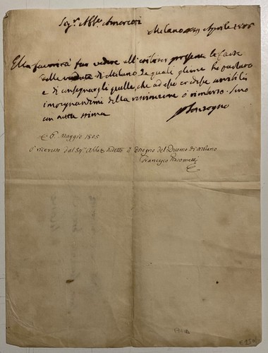 SONZOGNO G.B. FONDATORE CASA EDITRICE LETTERA AUTOGRAFA INVIATA AD AMORETTI 1805 - Picture 6 of 8