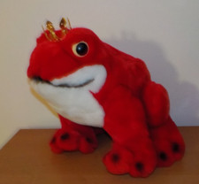 Roter ERDAL Frosch mit Krone Stofftier - Althans Plüschtiere - Western Germany