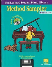 Hal Leonard Student Piano Library Metod Sampler Books 1-5 W/ GM accompaniment Dk