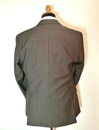 Hugo Boss Wool Blazer Men Sz. 38 Gray Mohair Suit Jacket Stripe Sport Coat - Picture 6 of 8