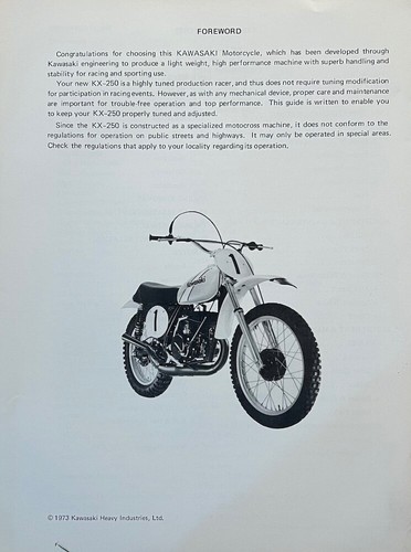 1974 Kawasaki KX250 shop/service manual 36 pages PN 99997-706 KX 250 - Picture 4 of 10
