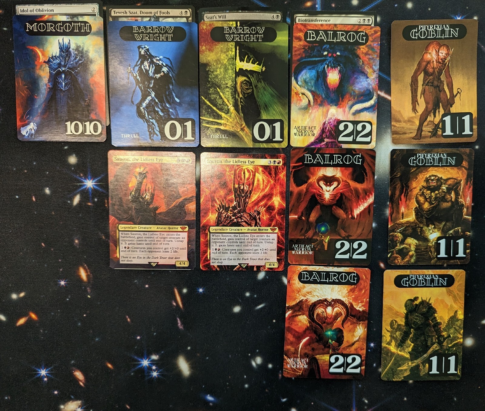 *CUSTOM EDH DECK* Sauron, the Lidless Eye*54 Foils* *57 custom tokens